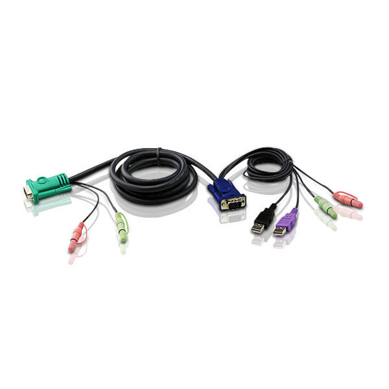 Aten KVM Cable SPHD15M - HDB15M, USB A Male, Audio (To Suit Cs-177X)